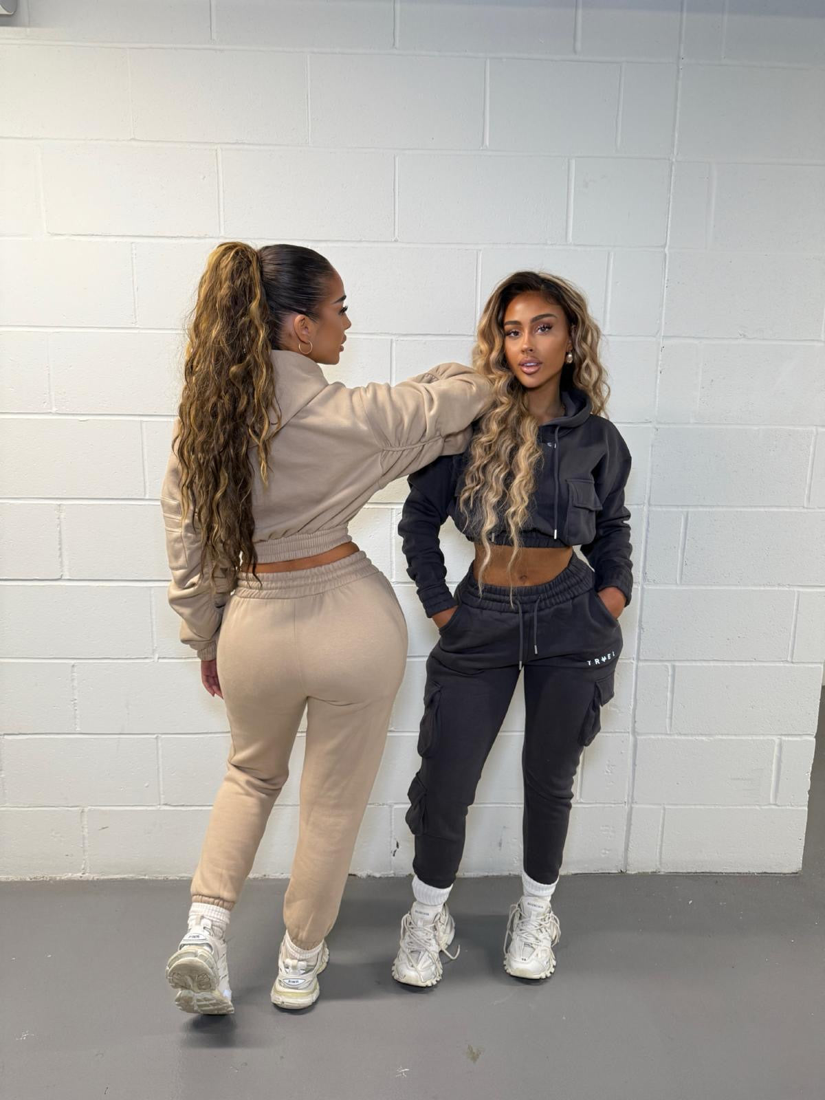 Cropped Co-ord Tracksuit - Slate Grey