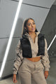 Cropped Rouche Tracksuit - BEIGE