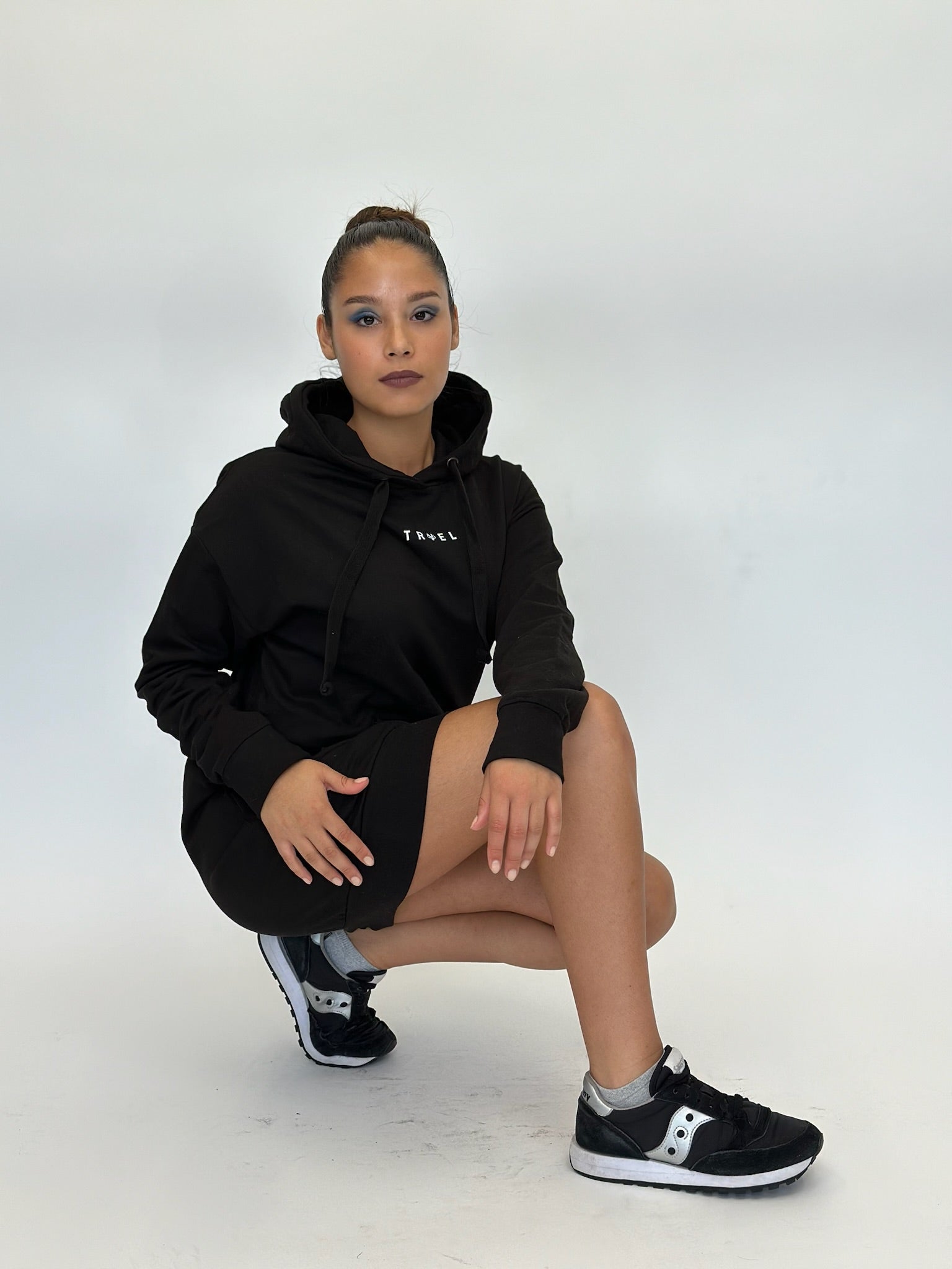 HOODIE DRESS - BLACK