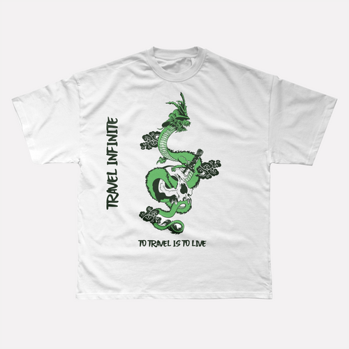 Emerald Guardian Dragon Tee | Travel Infinite Streetwear Collection