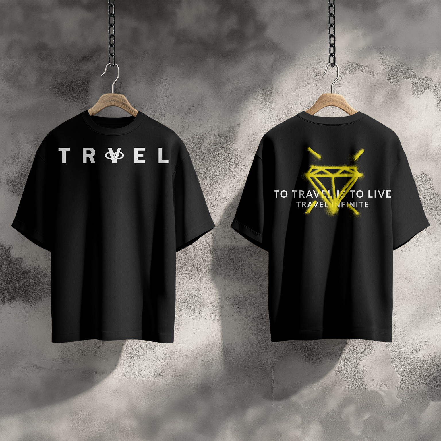 DIAMOND TRAVEL TEE - BLACK